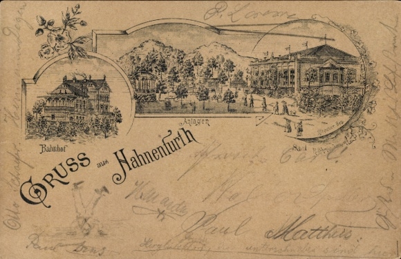 Vorläufer Litho Hahnenfurth Vohwinkel Wuppertal, Bahnhof, Anlagen, Saal