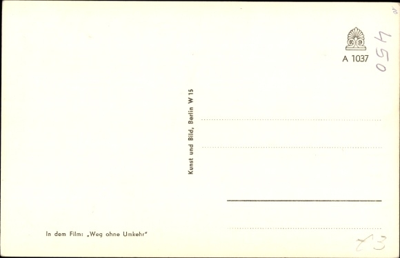 Postcard actress Ruth Niehaus, portrait, path without turning back, autograph