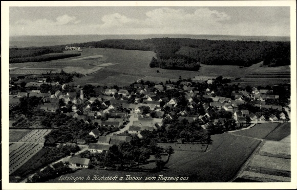 Postcard Lutzingen near Höchstadt on the Danube, aerial photograph