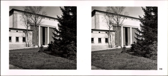 Stereo Raumbild Foto "Deutsche Plastik unserer Zeit", Nr. 96 Staatsatelier Baldham, Werkstatt Thorak