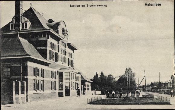Ak Aalsmeer Nordholland Niederlande, Station en Stommeerweg