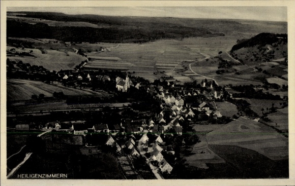 Postcard Heiligenzimmern Rosenfeld in the Zollernalbkreis Württemberg, aerial photograph, Gasthaus zum Ochsen