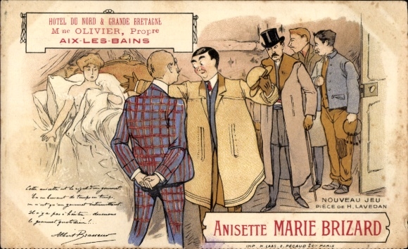 CPA Advertising, Hotel du Nord & Grande Bretagne, Anisette Marie Brizard, Aix les Bains