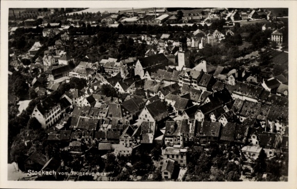 Ak Stockach in Hegau Baden, luchtfoto