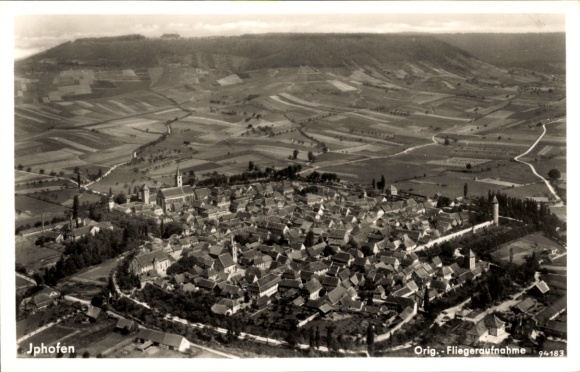 Postcard Iphofen in Lower Franconia, aerial photograph