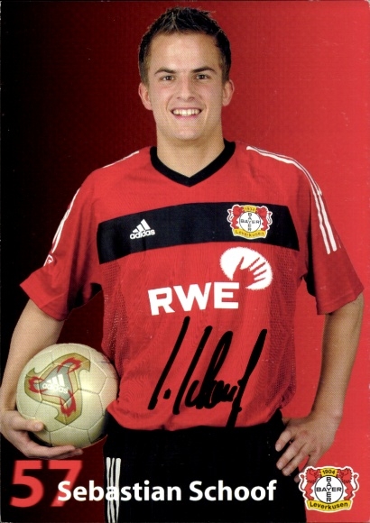 Autogrammkarte Fußballer Sebastian Schoof, Bayer 04 Leverkusen, Autogramm