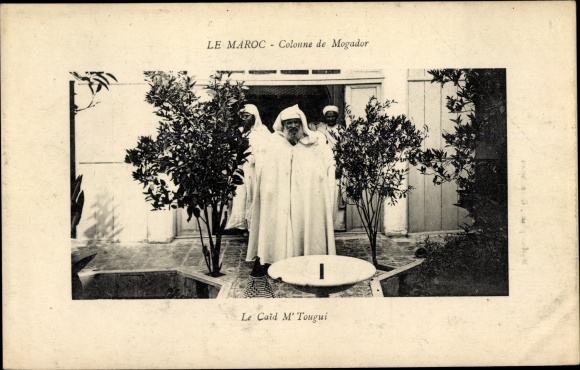 Postcard Morocco, Colonne de Mogador, Le Caid M&#39;Tougui, Tribal Chief with Retinue