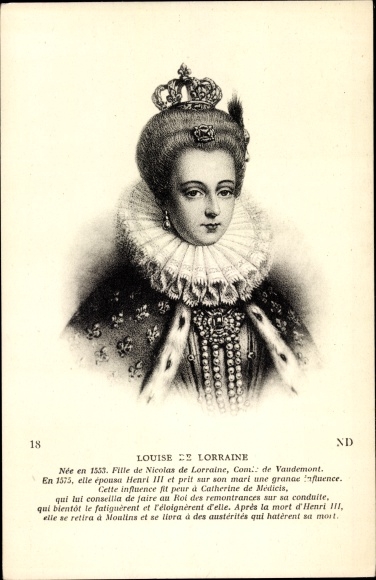 Postcard Louise de Lorraine, Queen of France and Poland