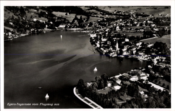Ak Egern am Tegernsee Oberbayern, Fliegeraufnahme