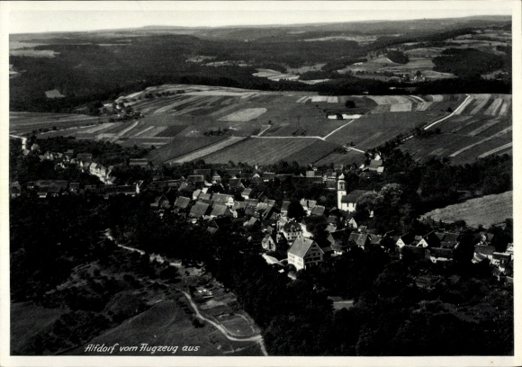 Postcard Alfdorf in Württemberg, aerial photograph