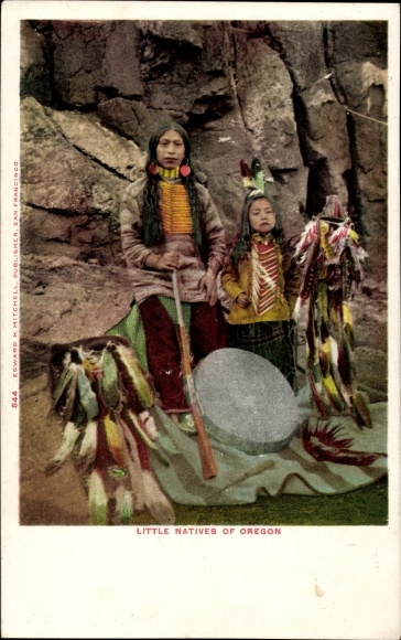 Ak Oregon USA, Indianer, Kinder