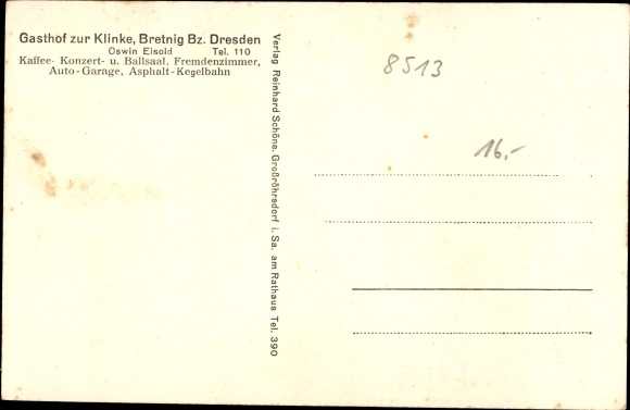 Postcard Bretnig Hauswalde Großröhrsdorf in Saxony, Gasthof zur Klinke, interior view