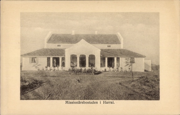 Postcard Harrai India, Swedish Mission, Missionary Residence