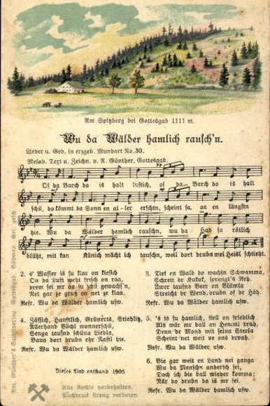 30 individual song cards, Anton Günther
