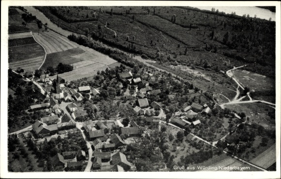 Postcard Würding Bad Füssing in Lower Bavaria, aerial photo