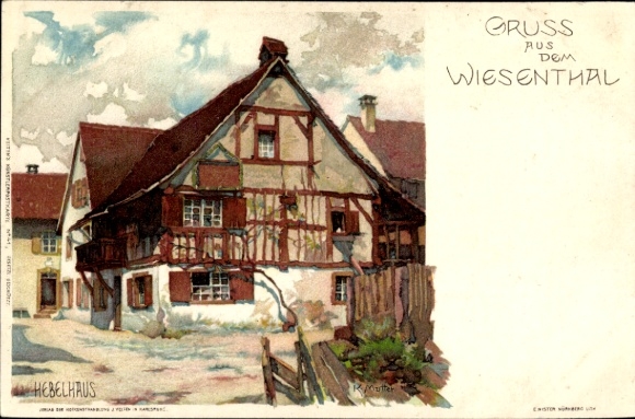 Artist Chromo-Litho Mutter, K., Hausen im Wiesental, Hebelhaus