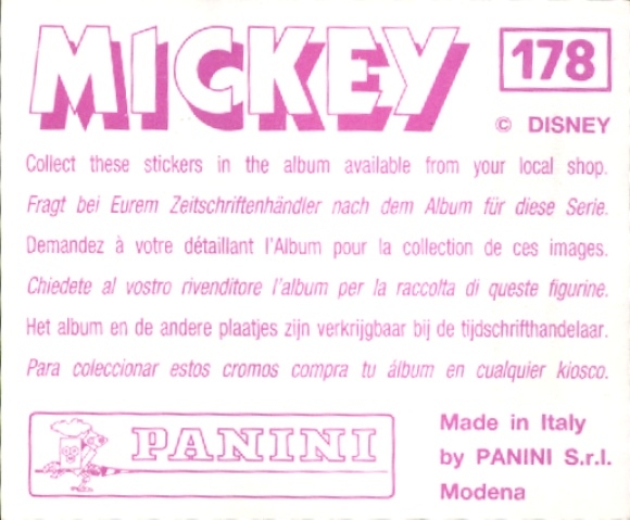 Collector's picture Mickey No. 178, Walt Disney, eagle, Panini