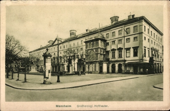 PC Mannheim in Baden, Grand Ducal Court Theatre, trees, street view