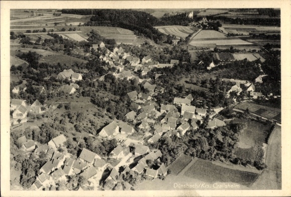 Postcard Dünsbach Gerabronn in Württemberg, aerial photograph