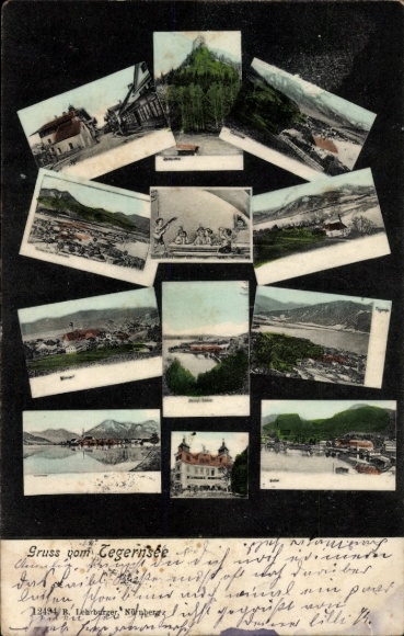 PC Tegernsee in Upper Bavaria, picture PC with Tegernsee landscape, several views, greetings from...