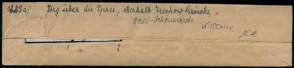 Kontaktabzug Fotos Berlin Köpenick Oberschöneweide, Steg oberhalb Treskowbrücke, 2 Fotos ca. 4x2 cm
