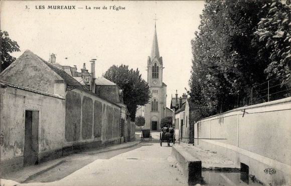 Ak Les Mureaux Yvelines, La Rue de l'Eglise
