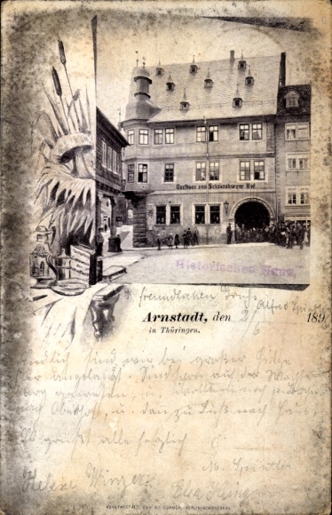 Passepartout Ak Arnstadt in Thüringen, Gasthaus zum Schwarzburger Hof