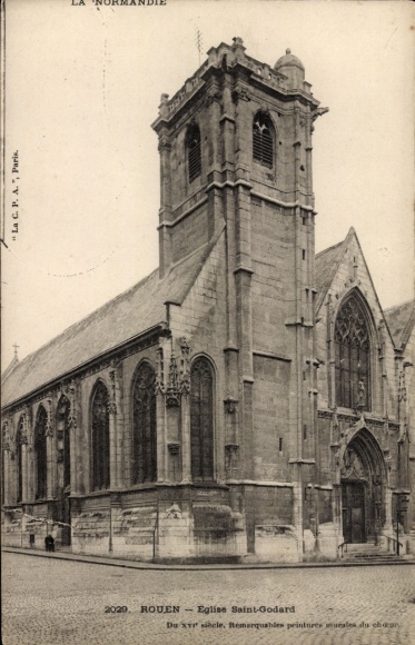 Ak Rouen Seine Maritime, Eglise Saint-Godard,  bemerkenswerte Wandmalereien, 17. Jahrhundert
