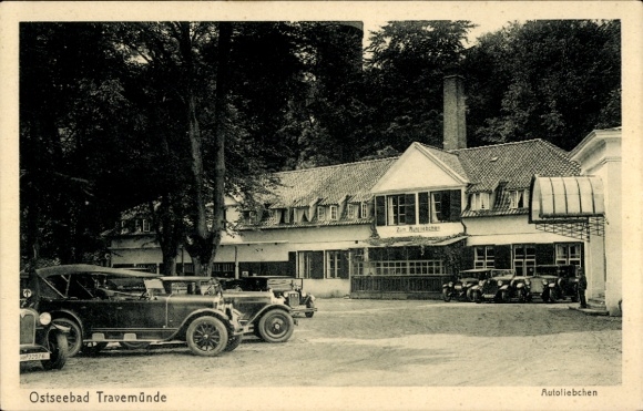 Ak Oostzeebad Travemünde Lübeck, Autoliebchen, Automobiel
