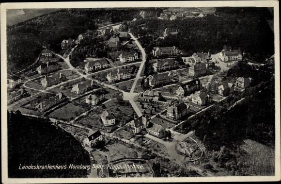 PC Homburg in the Palatinate Saarland, state hospital, aerial photograph
