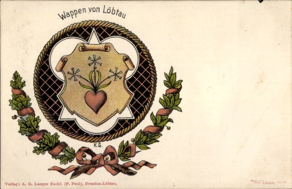 Coat of arms Chromo-Litho Dresden Löbtau, city coat of arms