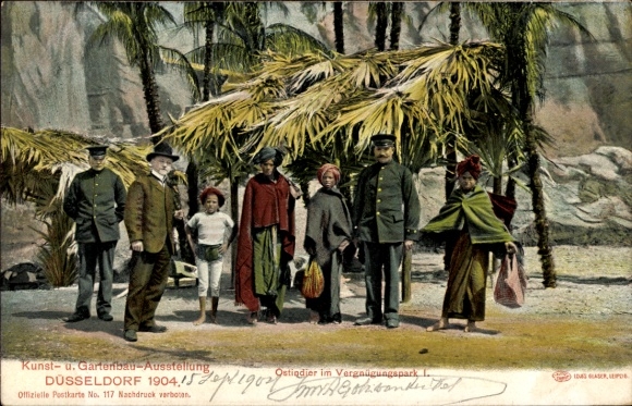 Ak Düsseldorf, Kunst- und Gartenbau Ausstellung 1904, Ostinder im Vergnügungspark