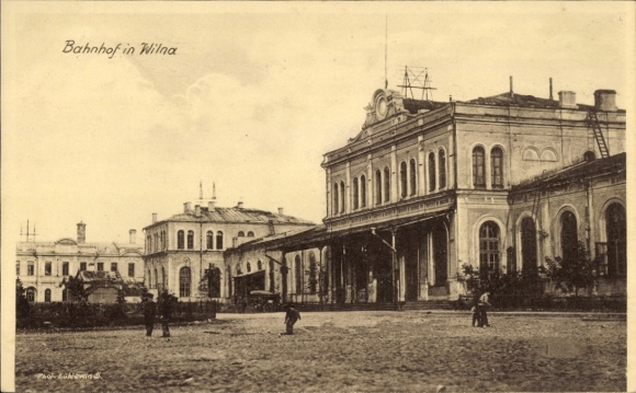 Postcard Vilnius Vilnius Lithuania, railway station