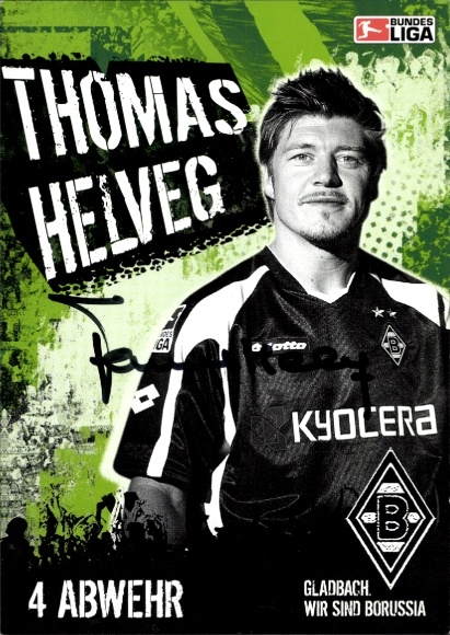 Autogrammkarte Fußballer Thomas Helveg, Borussia Mönchengladbach, Autogramm