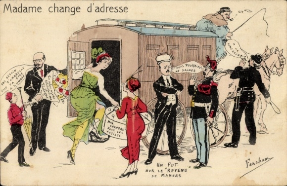 Artist Postcard Fercham, Madame changes address