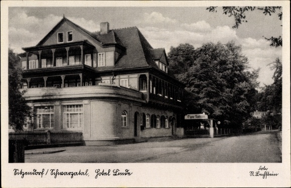 Ak Sitzendorf an der Schwarza in Thüringen, Blick auf das Hotel Linde