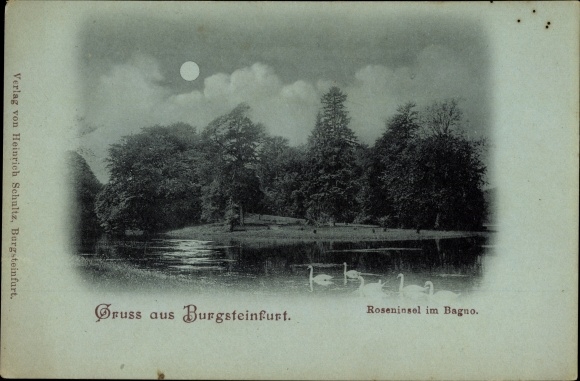 Mondschein Ak Burgsteinfurt Steinfurt in Nordrhein Westfalen, Roseninsel im Bagno