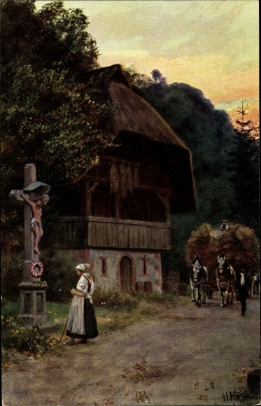 Artist PC Hoffmann, H., homecoming from the harvest, Black Forest