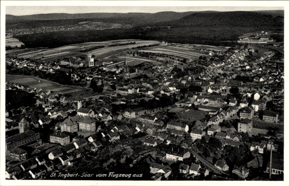 Ak Sankt Ingbert im Saarland, Fliegeraufnahme