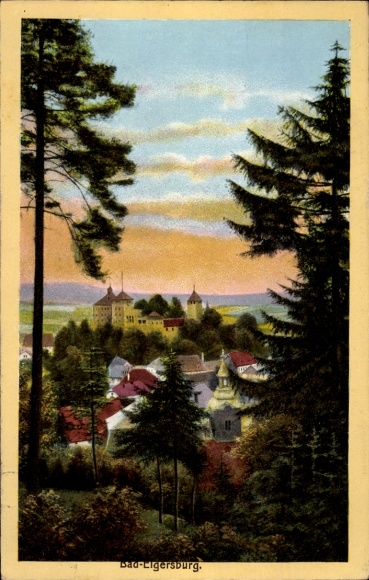 Postcard Elgersburg in Thuringia, view of the town between trees
