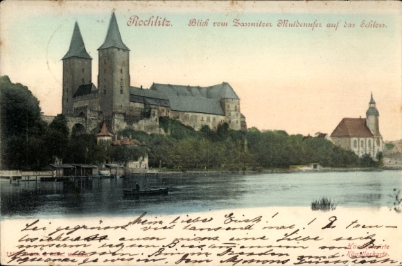 Ak Rochlitz an der Mulde Sachsen, Blick auf Schloss, Wasser, zwei Türme, Postkarte