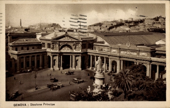 Ak Genova Genua Liguria, Bahnhof