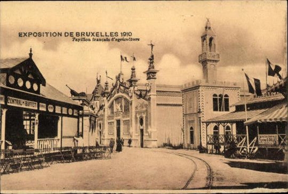 Set von 83 Ansichtskarten, Brüssel Weltausstellung 1910