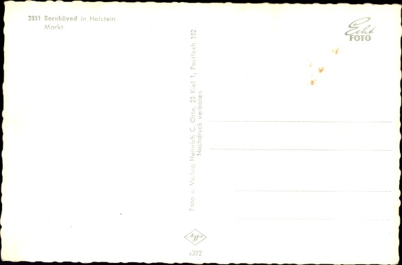 Postcard Bornhöved in Holstein, market, inn