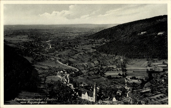 Ak Ettenheimmünster Ettenheim in Baden, Fliegeraufnahme, Kirche