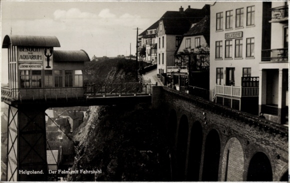 Ak Nordseeinsel Helgoland, Falm, Fahrstuhl