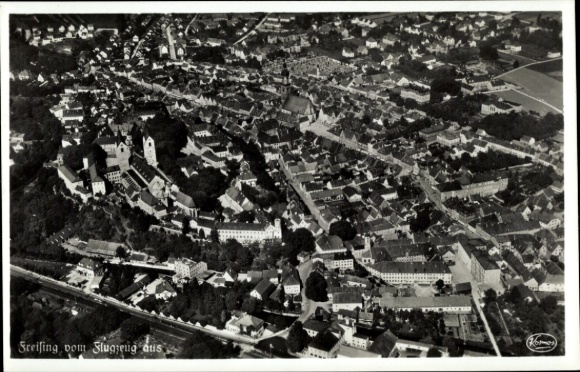 Ak Freising in Oberbayern, Fliegeraufnahme