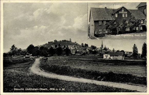 Postcard Ulrichstein in Hesse, Panorama, Gasthaus zum Vogelsberg
