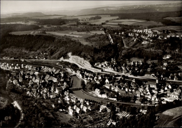 Postcard Sulz am Neckar, aerial view of Sulz am Neckar, river, houses, landscape