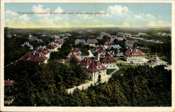 Ak Grafenwöhr in der Oberpfalz Bayern, Truppenübungsplatz  Aussicht vom Wasserturm